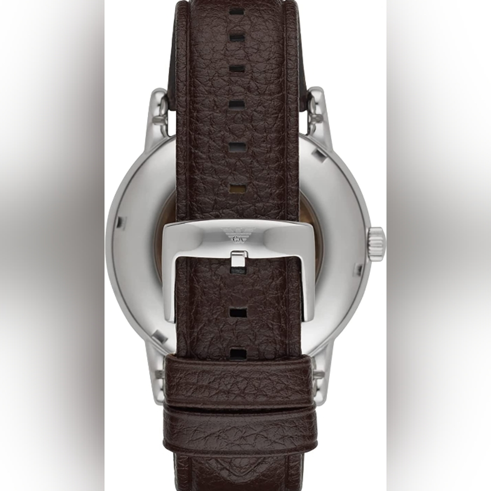 Emporio Armani Luigi AR1982 Automatic Skeleton Dial Leather Strap Men's Watch - Picture 7 of 16